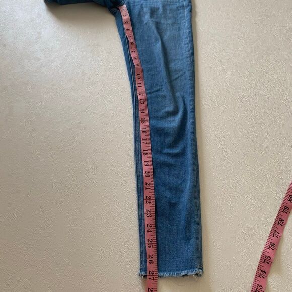 rag & bone Cate Mid Rise Ankle Skinny Jeans – Women’s 24 Palmer Blue Raw Hem - Picture 11 of 12